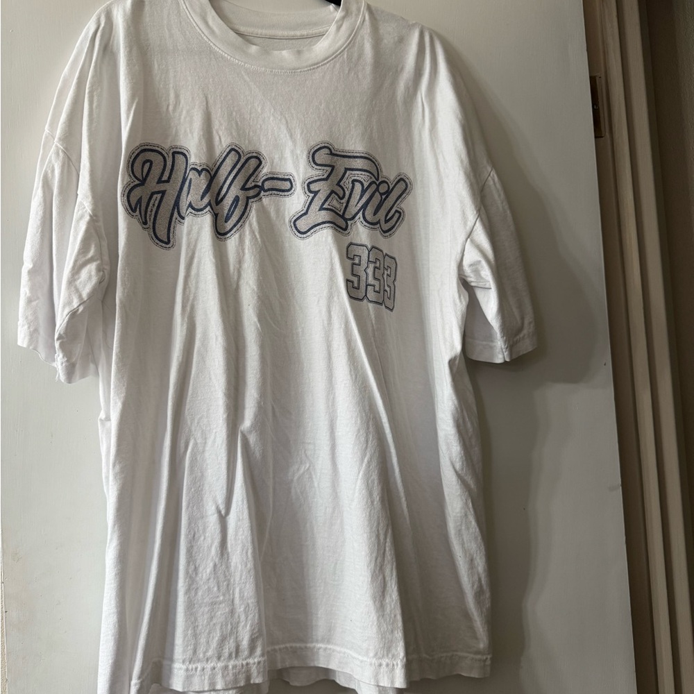 White Half Evil 333 Sports Graphic T-Shirt